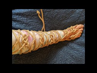 feet and leg shibari using only double coin knots
